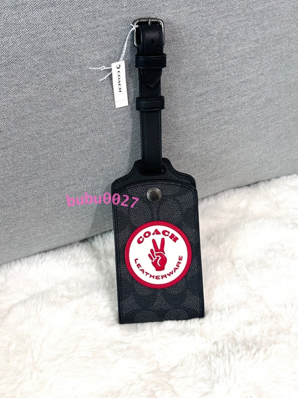 NWT✈️Coach Luggage Tag In Signature Canvas With Patches CY898 Travel Accessories
